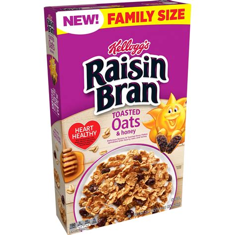 kelloggs raisin bran breakfast cereal toasted oats  honey family