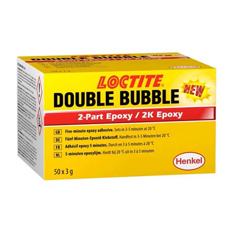 loctite ea double bubble  part epoxy bonding adhesive kit   gm satchets   box conro