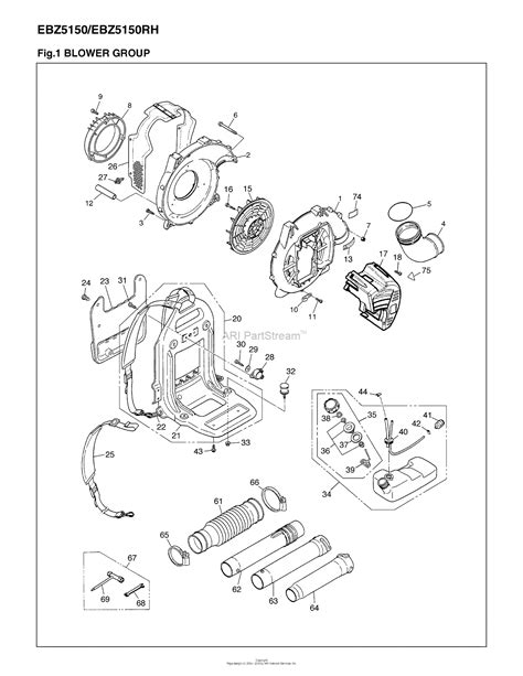 red max ebz  parts diagram   blower group