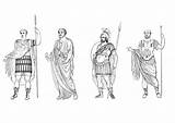 Ancient Coloring Rome Clothes Figures Different Netart Color sketch template