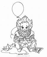 Pennywise Coloring Xcolorings 844px sketch template