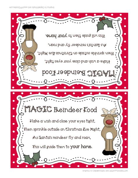 reindeer food tags printable printable word searches