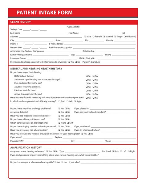 patient intake form red fill  sign