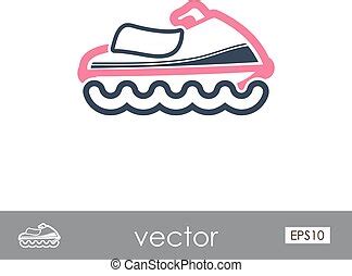 beach jet ski icon color outline vector beach jet ski icon outline