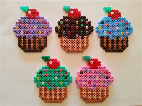 flores de celofan cupcakes hama beads perler bead art hama beads design iron beads