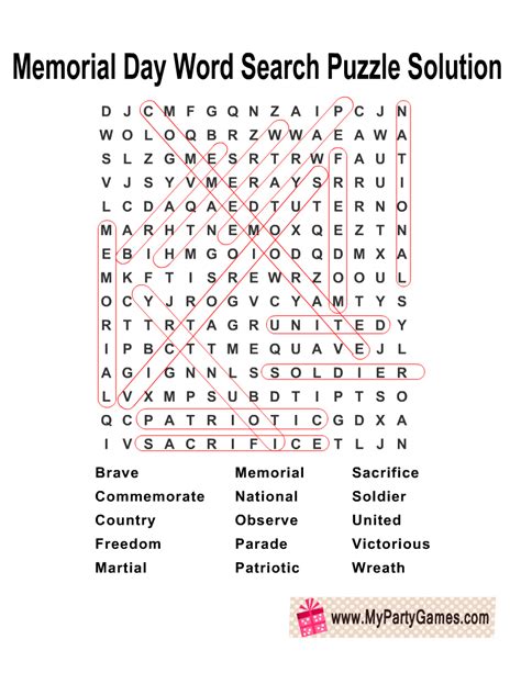 printable memorial day word search puzzle
