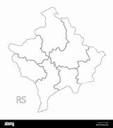 Kosovo Umriss Abbildung Bezirken sketch template