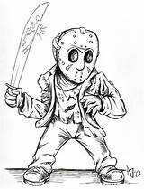 Jason Coloring Pages Voorhees Myers Michael Horror Printable 13th Mask Friday Drawing Cartoon Drawings Deviantart Halloween Freddy Vs Vorhees Scary sketch template