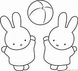 Miffy Coloring Nina Ball Play Pages Coloringpages101 Online sketch template