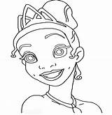 Coloring Disney Princess Pages Tiana Girls Kids sketch template