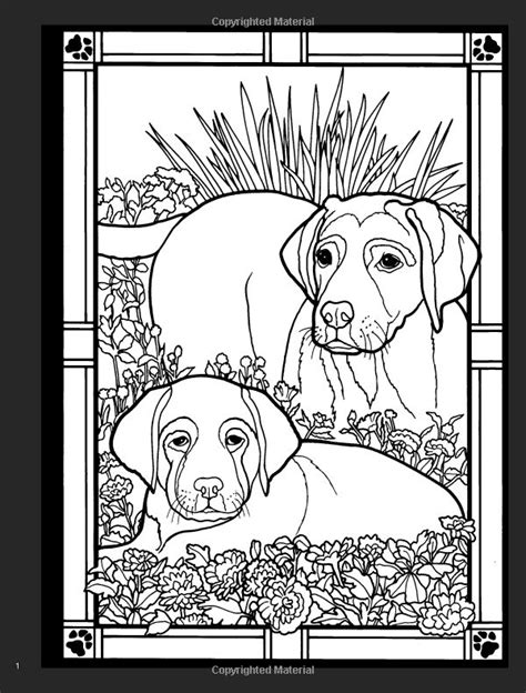 dogs stained glass coloring book dover nature stained glass coloring