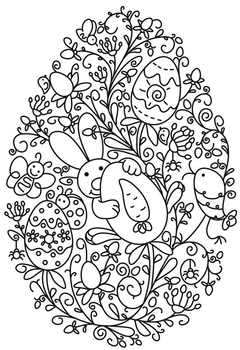adult easter coloring pages funny easter bunny holding  egg