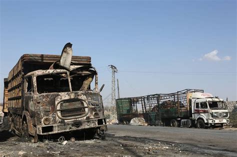 russia suggests  drone   hit aid convoy  syria wsj