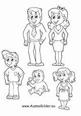 Menschen Malvorlagen Puppets Erwachsene Familien Fotoapparat Preschool Geschwister Basteln Vorschule Zeichnung Zeichentrick Generationen sketch template