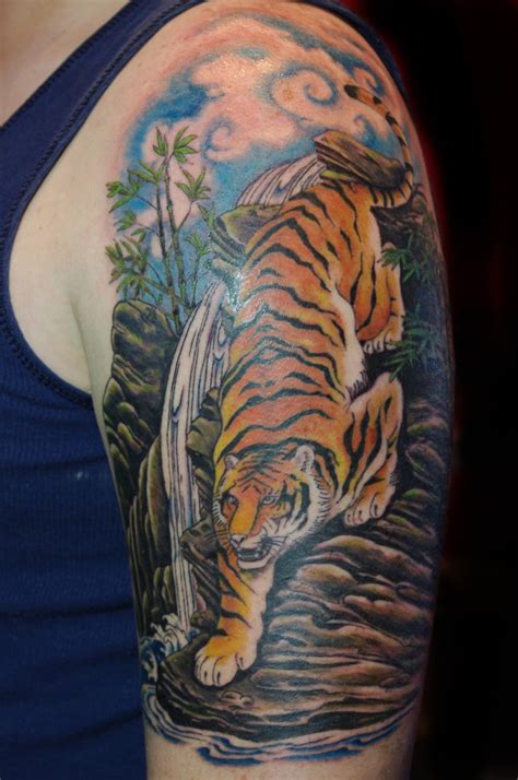 Soul Inn House Tattoo Tiger Sleeve Tattoo