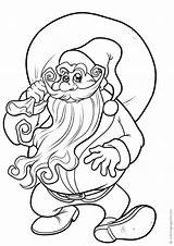 Beard Santa Coloring Claus Bag Long Old Big sketch template