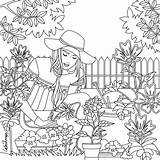 Coloring Garden Pages Adult Gardening Colouring Mandala Color Book Books Blank Sheets House Visit sketch template