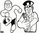 Police Thief Coloring Pages Crime Justice Against Criminal Oncoloring sketch template