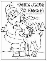 Comet Coloring Santa Reindeer Printable Pages Getcolorings Getdrawings Christmas sketch template