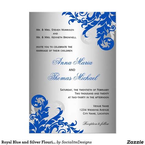 wedding invitation templates design wedding invites elegant royal blue wedding invitation design