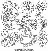 Paisley Coloring Pages Easy Pattern Printable Colouring Color Getcolorings Henna Getdrawings Patterns Adults Popular Colorings sketch template