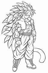 Coloring Saiyan Goku Super Pages Popular sketch template