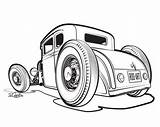 Rod Hot Clipart Cars Coloring Pages Car Clip Drawing Drawings Rat Hotrod Rods 1930 Silhouette Line Cartoon Hotrods Classic Deuce sketch template