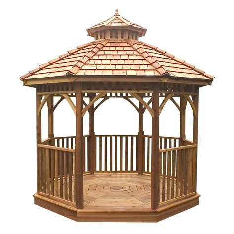 outdoor living today  ft bayside octagon panelized gazebo bayside  home depot