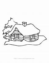 Coloring Pages Log Cabin Cabins Colouring Template House Clipart Woods Winter Sketch Clip Adult Woodworking Sketches Line Drawing Drawings Library sketch template