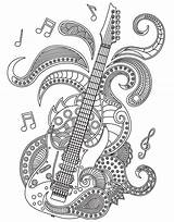 Mandala Coloring Pages Adult Itunes Apple Guitar sketch template