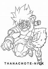 Broly Dbs Thanachote Super Goku Gogeta Dbz Dibujar Ssj Saiyan Imprimir Vegeta Dragonball Colorir Brly Sdbh sketch template