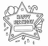 Coloring Birthday Happy Pages Card Printable sketch template