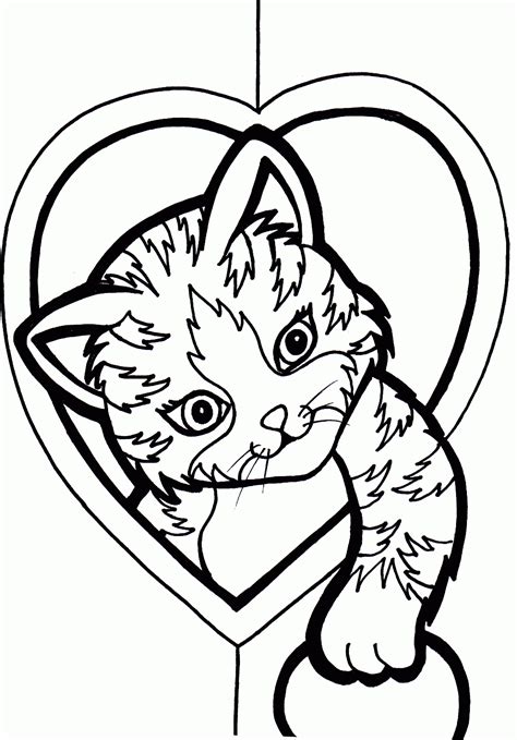 heart cat coloring pagesgif  heart coloring pages cute
