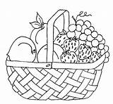 Vegetable Coloring Basket Pages Getdrawings Fruit sketch template