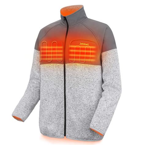 buy mens heated fleece jacket lightweight full zip heating jacket grey large  amazonin