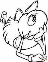 Ant Coloring Pages Kids Ants Drawing Colouring Cartoon Printable Line Clipart Thinking Animal Color Template Hormigas Boyama Caricaturas Crafts Gif sketch template
