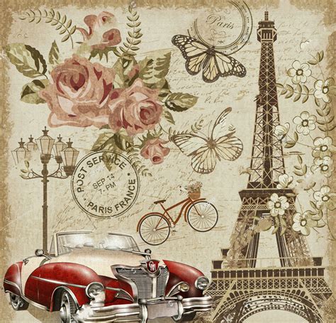 Vintage Paris Vintage Eiffel Tower Photography Backgrounds Vinyl Cloth