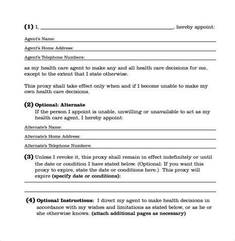 printable medical proxy form printable forms