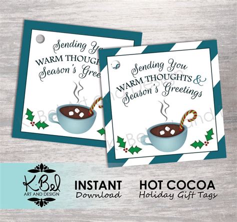hot chocolate gift tags printable  emblaze christmas presents