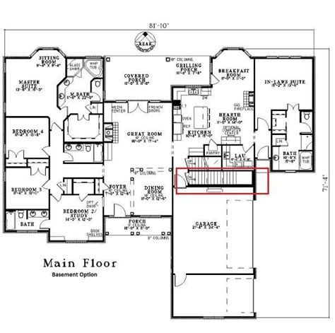 bedroom ranch house plan   law suite  sq ft floor plans ranch house plans