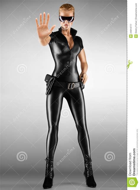 Female Security Guard Stock Image Image Of Girl Pistol