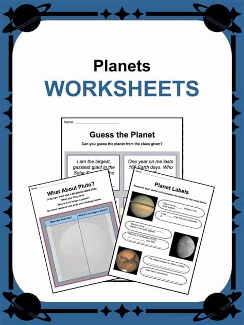 planet facts worksheets names order characteristics kidskonnect