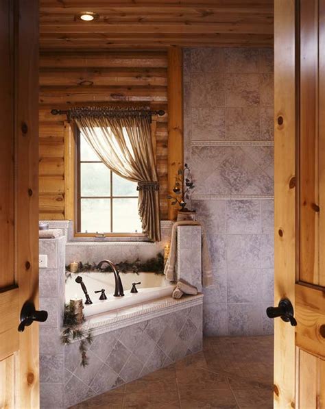 luxury log cabin bathroom