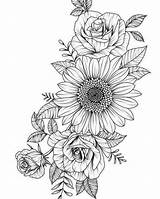 Tatuaggi Sleeve Mykinglist Tatuajes Girasole Bildbeschreibung Piercing Printables Tat Daughter Tatuaggio sketch template