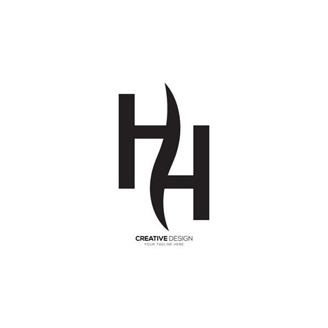 creative letter hh logo hh wavy shaped unique logo hh classic