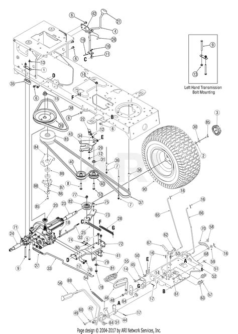 troy bilt bronco  mower deck diagram