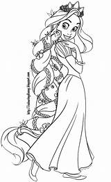 Coloring Rapunzel Pages Sheets These Tangled sketch template