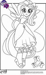 Equestria Girls Fluttershy Girl Coloring Pages Pony Little Mlp Colouring Color Para Princess sketch template