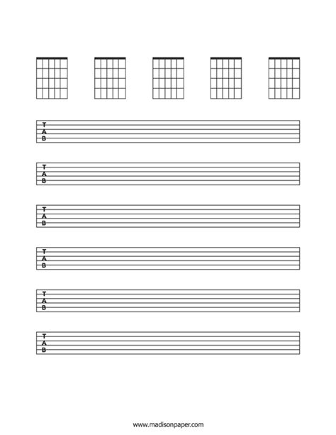 blank guitar sheet  madisons paper templates