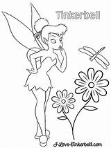 Coloring Tinkerbell Pages Printable Flower Color Tinker Bell Print Disney Campanita Sheets Colouring Kids sketch template